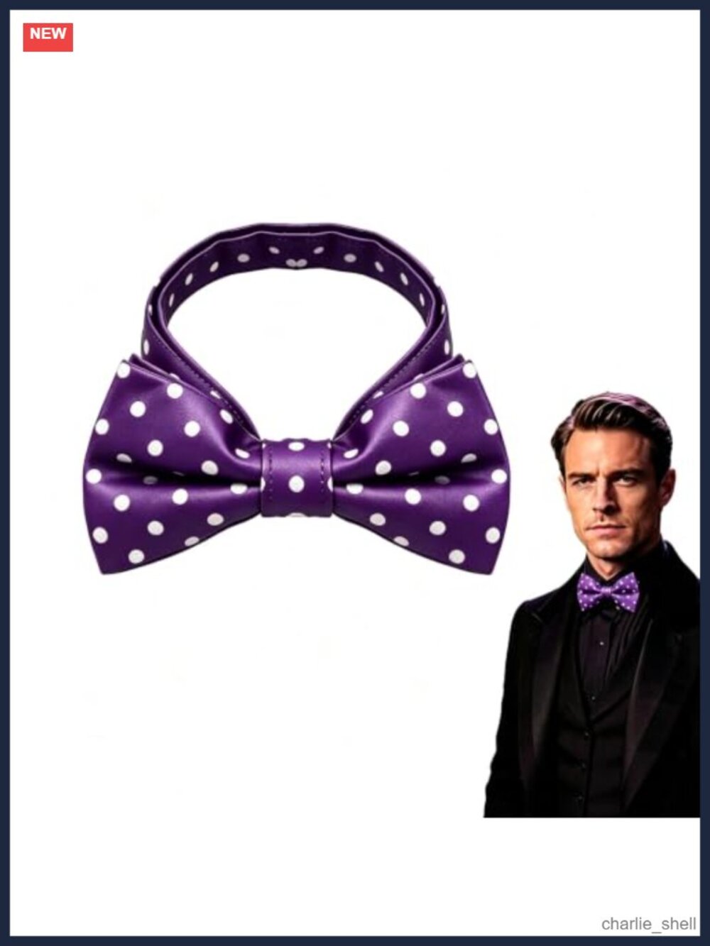 Men's Polka Dot Pre-Tied Bow Tie Adjustable Halloween Cosplay Vintage